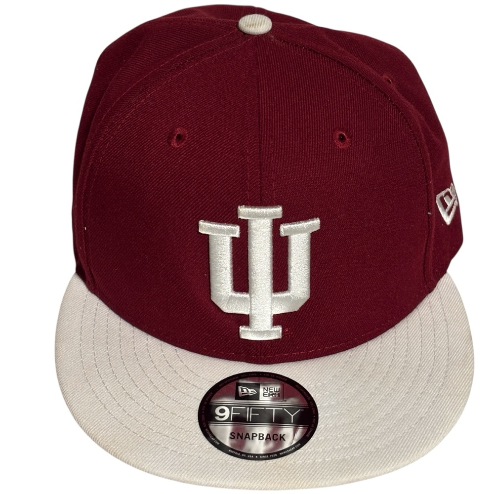 Men's New Era Crimson Indiana Hoosiers Basic 59FIFTY Fit
Snapback Hat White Bill
